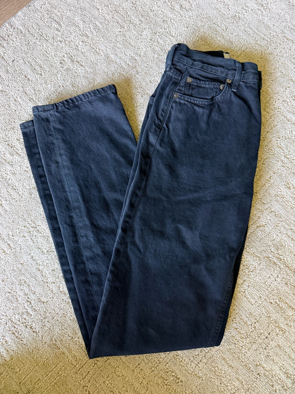 Agolde 90s pinch waist long jean in crushed